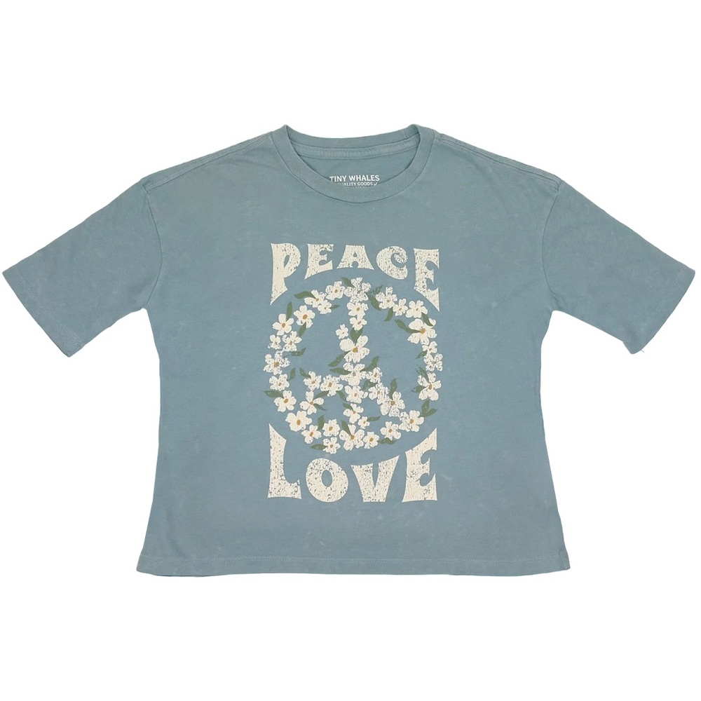Tiny Whales Peace & Love Oversized Short Sleeve Tee
